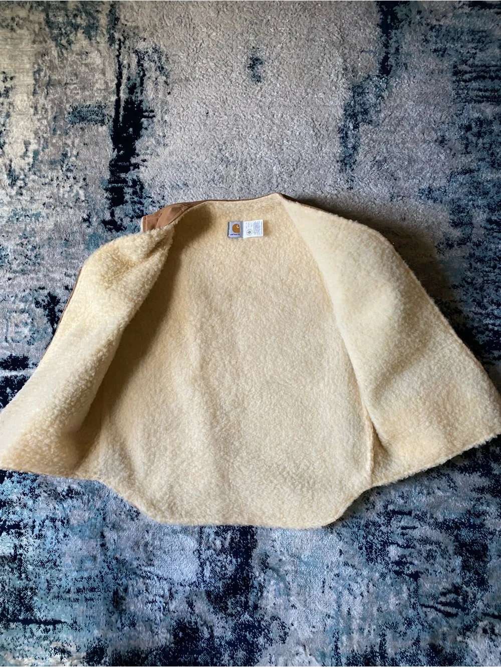 Vintage 80’s/90’s Carhartt Men’s Brown Sherpa-Lined Duck Vest